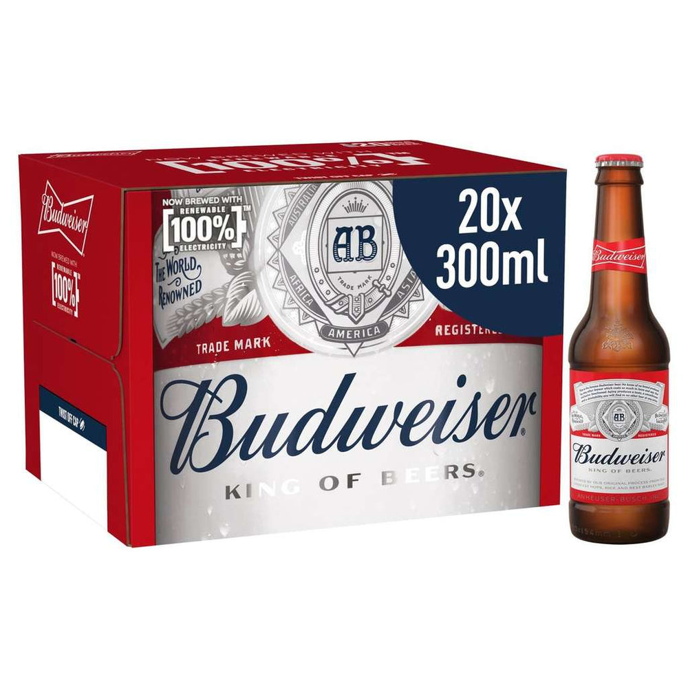 Budweiser Bottled Beers (20x 300ml)