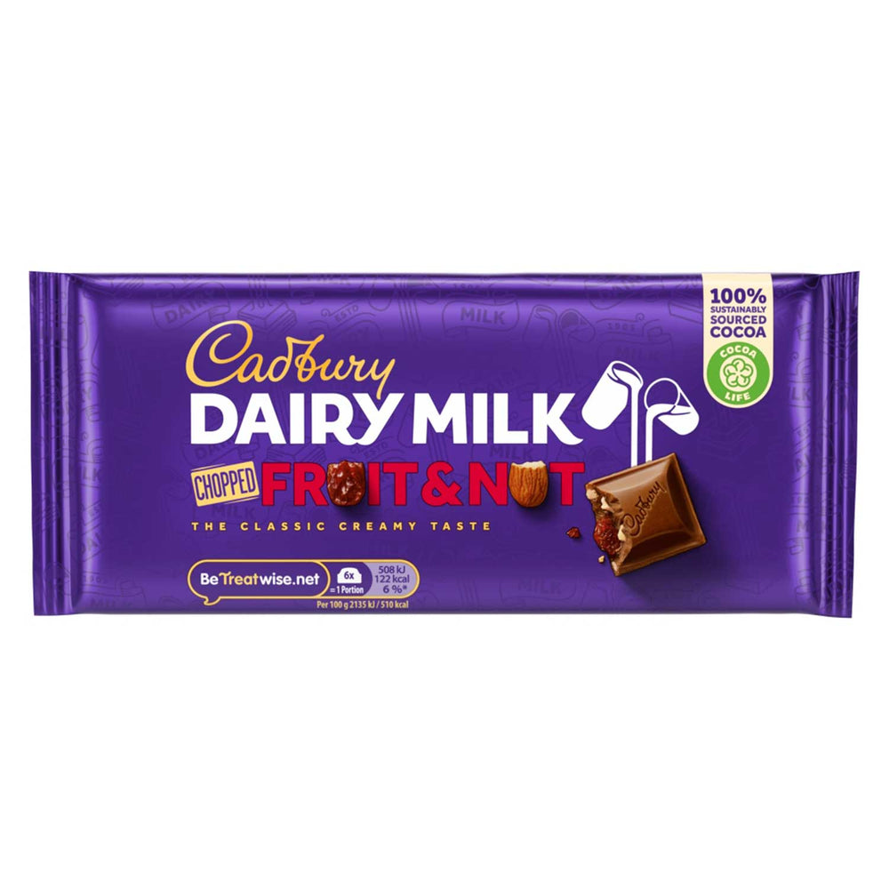 Dairy Milk Fruit and Nut Chopped Chocolate Bar (95g)
