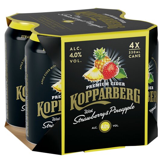 
            
                Load image into Gallery viewer, Kopparberg Premium Cider with Strawberry &amp;amp; Pineapple (4 x 330ml)
            
        