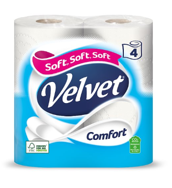 Velvet Comfort - (4 Toilet Rolls)